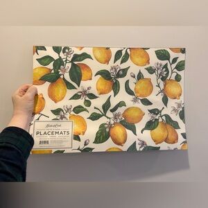 NWT Hester & Cook pad of 24 paper lemon motif placemats